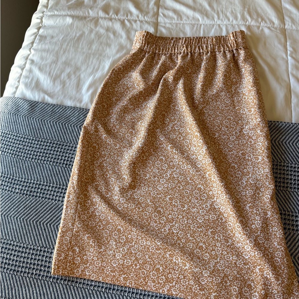 Floral Mustard Yellow Skirt